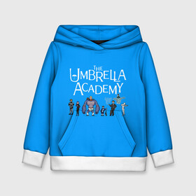 Детская толстовка 3D с принтом The umbrella academy в Тюмени, 100% полиэстер | двухслойный капюшон со шнурком для регулировки, мягкие манжеты на рукавах и по низу толстовки, спереди карман-кенгуру с мягким внутренним слоем | Тематика изображения на принте: dark horse comics | netflix | the umbrella academy | umbrella | академия амбрелла | белая скрипка | бен харгривз | комикс | комильфо | космобой | кракен | реджинальд харгривз | сеанс | слух