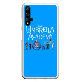 Чехол для Honor 20 с принтом The umbrella academy в Тюмени, Силикон | Область печати: задняя сторона чехла, без боковых панелей | dark horse comics | netflix | the umbrella academy | umbrella | академия амбрелла | белая скрипка | бен харгривз | комикс | комильфо | космобой | кракен | реджинальд харгривз | сеанс | слух