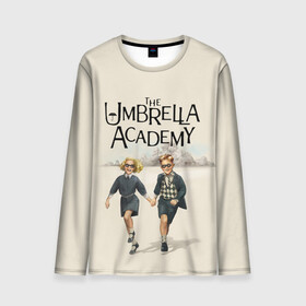 Мужской лонгслив 3D с принтом The umbrella academy в Тюмени, 100% полиэстер | длинные рукава, круглый вырез горловины, полуприлегающий силуэт | dark horse comics | netflix | the umbrella academy | umbrella | академия амбрелла | белая скрипка | бен харгривз | комикс | комильфо | космобой | кракен | реджинальд харгривз | сеанс | слух