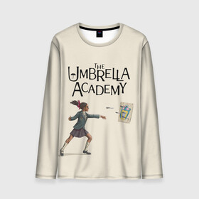 Мужской лонгслив 3D с принтом The umbrella academy в Тюмени, 100% полиэстер | длинные рукава, круглый вырез горловины, полуприлегающий силуэт | dark horse comics | netflix | the umbrella academy | umbrella | академия амбрелла | белая скрипка | бен харгривз | комикс | комильфо | космобой | кракен | реджинальд харгривз | сеанс | слух