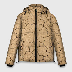 Мужская зимняя куртка 3D с принтом Пустыня в Тюмени, верх — 100% полиэстер; подкладка — 100% полиэстер; утеплитель — 100% полиэстер | длина ниже бедра, свободный силуэт Оверсайз. Есть воротник-стойка, отстегивающийся капюшон и ветрозащитная планка. 

Боковые карманы с листочкой на кнопках и внутренний карман на молнии. | abstract | абстрактно | абстрактные | абстрактный | абстракция | земля | пустынный | пустыня | трещина | трещины | узор | узоры