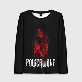 Женский лонгслив 3D с принтом POWERWOLF в Тюмени, 100% полиэстер | длинные рукава, круглый вырез горловины, полуприлегающий силуэт | hardcore | metal | music | powerwolf | punk | rock | волки | метал | музыка | панк | рок