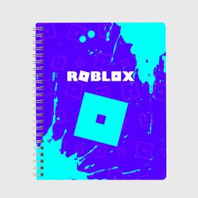 Тетрадь с принтом ROBLOX РОБЛОКС в Тюмени, 100% бумага | 48 листов, плотность листов — 60 г/м2, плотность картонной обложки — 250 г/м2. Листы скреплены сбоку удобной пружинной спиралью. Уголки страниц и обложки скругленные. Цвет линий — светло-серый
 | blocks | blox | game | games | logo | minecraft | mobile | online | roblocks | roblox | robux | studio | блоки | игра | игры | квадрат | квадратик | кщидщч | лого | логотип | майнкрафт | онлайн | роблокс | робукс | символ | символы | студия