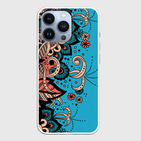 Чехол для iPhone 13 Pro с принтом Цветочная фантазия в Тюмени,  |  | botanica | fantasy | flower | flowers | garden | magic | magical | pattern | tattoo | tracery | weave | арт | ботаника | в виде | вензеля | волшебная | волшебные | из цветов | паттерн | сад | тату | татуировка | татуха | узор | узоры | фанта