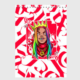 Скетчбук с принтом 6ix9ine Tekashi в Тюмени, 100% бумага
 | 48 листов, плотность листов — 100 г/м2, плотность картонной обложки — 250 г/м2. Листы скреплены сверху удобной пружинной спиралью | Тематика изображения на принте: 6ix9ine | gooba | gummo | hip hop | keke | rap | sixnine | tekashi | worldstar | даниэль эрнандес | найн | сикс | сикснайн | такеши