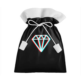 Подарочный 3D мешок с принтом Glitch Diamond в Тюмени, 100% полиэстер | Размер: 29*39 см | Тематика изображения на принте: diamond | glitch | rgb | алмаз | глитч | глич