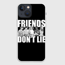 Чехол для iPhone 13 mini с принтом Friends Dont Lie в Тюмени,  |  | 11 | demogorgon | retro | stranger | things | дастин | дела | демогоргон | оди | одиннадцать | очень | пожиратель | разума | ретро | стив | странные | хоппер | хоукинс