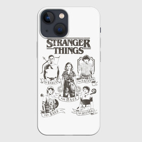 Чехол для iPhone 13 mini с принтом Очень Странные Дела в Тюмени,  |  | 11 | demogorgon | retro | stranger | things | дастин | дела | демогоргон | оди | одиннадцать | очень | пожиратель | разума | ретро | стив | странные | хоппер | хоукинс