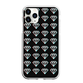 Чехол для iPhone 11 Pro Max матовый с принтом Diamonds Glitch в Тюмени, Силикон |  | Тематика изображения на принте: diamond | glitch | glitch diamond | rgb | алмаз | глитч | глич