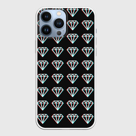 Чехол для iPhone 13 Pro Max с принтом Diamonds Glitch в Тюмени,  |  | Тематика изображения на принте: diamond | glitch | glitch diamond | rgb | алмаз | глитч | глич