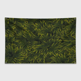 Флаг-баннер с принтом ТРАВА в Тюмени, 100% полиэстер | размер 67 х 109 см, плотность ткани — 95 г/м2; по краям флага есть четыре люверса для крепления | summer | tropic | жара | летний | лето | отдых | пальмы | природа | текстура | тропикано | тропики