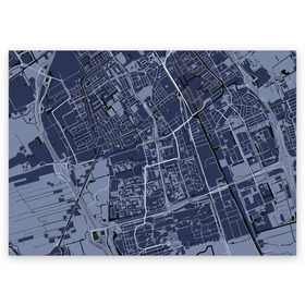 Поздравительная открытка с принтом генплан города в Тюмени, 100% бумага | плотность бумаги 280 г/м2, матовая, на обратной стороне линовка и место для марки
 | architecture | general plan 
architect | архитектор | архитектура | генплан | знание
