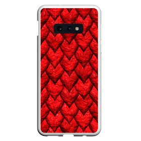 Чехол для Samsung S10E с принтом Красная чешуя в Тюмени, Силикон | Область печати: задняя сторона чехла, без боковых панелей | 