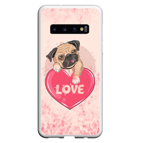 Чехол для Samsung Galaxy S10 с принтом Love Pug (Z) в Тюмени, Силикон | Область печати: задняя сторона чехла, без боковых панелей | dog | doggie | doggy | mops | pug | декоративная собака | друг человека | другу | кинолог | лабрадор | малые молоссоиды | мопс | мопсик | мохнатый | пес | пёсель | пёсик | подарок | подруге | собака | собакен | собаки