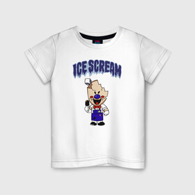 Детская футболка хлопок с принтом Ice Scream в Тюмени, 100% хлопок | круглый вырез горловины, полуприлегающий силуэт, длина до линии бедер | horror | ice scream | neighborhood | аркадный | хоррор
