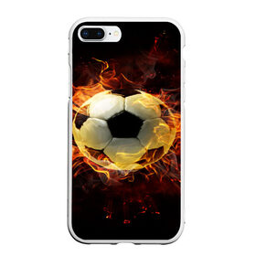 Чехол для iPhone 7Plus/8 Plus матовый с принтом Мяч в Тюмени, Силикон | Область печати: задняя сторона чехла, без боковых панелей | мяч | огонь | пламя | футбол | футбольный мяч