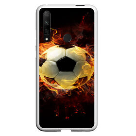 Чехол для Samsung S10E с принтом Мяч в Тюмени, Силикон | Область печати: задняя сторона чехла, без боковых панелей | мяч | огонь | пламя | футбол | футбольный мяч