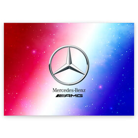 Поздравительная открытка с принтом MERCEDES / МЕРСЕДЕС в Тюмени, 100% бумага | плотность бумаги 280 г/м2, матовая, на обратной стороне линовка и место для марки
 | Тематика изображения на принте: amg | auto | bens | benz | logo | merc | mercedes | mercedes benz | mersedes | moto | new | star | vthctltc | авто | амг | бенц | звезда | класс | лого | логотип | мерин | мерс | мерседес | мерседес бенц | мото | новый | символ | символы | ьуксуву