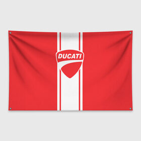 Флаг-баннер с принтом DUCATI в Тюмени, 100% полиэстер | размер 67 х 109 см, плотность ткани — 95 г/м2; по краям флага есть четыре люверса для крепления | ducati | moto | дукати | мото | мотоспорт