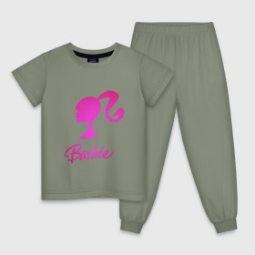Детская пижама хлопок с принтом Барби в Тюмени, 100% хлопок |  брюки и футболка прямого кроя, без карманов, на брюках мягкая резинка на поясе и по низу штанин
 | Тематика изображения на принте: девушка барби | искусство | кукла | логотип | розовый