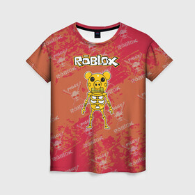 Женская футболка 3D с принтом Свинка Пигги из Roblox в Тюмени, 100% полиэфир ( синтетическое хлопкоподобное полотно) | прямой крой, круглый вырез горловины, длина до линии бедер | pig | piggi | roblox | svinka | игра | пигги
