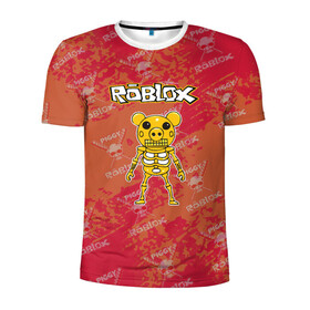 Мужская футболка 3D спортивная с принтом Свинка Пигги из Roblox в Тюмени, 100% полиэстер с улучшенными характеристиками | приталенный силуэт, круглая горловина, широкие плечи, сужается к линии бедра | pig | piggi | roblox | svinka | игра | пигги