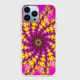 Чехол для iPhone 13 Pro Max с принтом НЕОНОВЫЙ РОЗОВЫЙ ФРАКТАЛ в Тюмени,  |  | abstract | abstraction | color | fractal | geometry | paitnt | psy | rdtktr | абстракция | геометрия | краски | неоновые | психоделика | фрактал