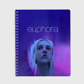 Тетрадь с принтом Euphoria в Тюмени, 100% бумага | 48 листов, плотность листов — 60 г/м2, плотность картонной обложки — 250 г/м2. Листы скреплены сбоку удобной пружинной спиралью. Уголки страниц и обложки скругленные. Цвет линий — светло-серый
 | euphoria | hunter schafer | jules vaughn | rue bennett | zendaya | джулиус | джулс вон | зендайа | зендая | ру беннет | хантер шафер | эйфория