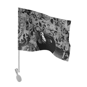 Флаг для автомобиля с принтом Блич серый паттерн в Тюмени, 100% полиэстер | Размер: 30*21 см | bleach | аниме | блич | ичиго куросаки | манга | меч | синигами