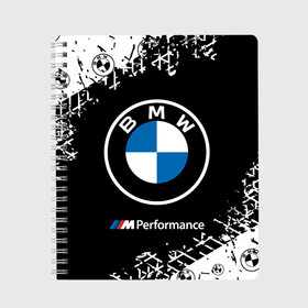 Тетрадь с принтом BMW БМВ в Тюмени, 100% бумага | 48 листов, плотность листов — 60 г/м2, плотность картонной обложки — 250 г/м2. Листы скреплены сбоку удобной пружинной спиралью. Уголки страниц и обложки скругленные. Цвет линий — светло-серый
 | Тематика изображения на принте: 2020 | auto | b m w | bmv | bmw | car | logo | moto | performance | power | series | sport | авто | б м в | бмв | игра | игры | иьц | лого | логотип | марка | машина | мото | мотоцикл | павер | перфоманс | серии | серия | символ | спорт