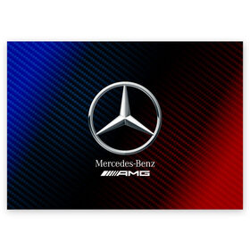Поздравительная открытка с принтом MERCEDES / МЕРСЕДЕС в Тюмени, 100% бумага | плотность бумаги 280 г/м2, матовая, на обратной стороне линовка и место для марки
 | amg | auto | bens | benz | logo | merc | mercedes | mercedes benz | mersedes | moto | new | star | vthctltc | авто | амг | бенц | звезда | класс | лого | логотип | мерин | мерс | мерседес | мерседес бенц | мото | новый | символ | символы | ьуксуву