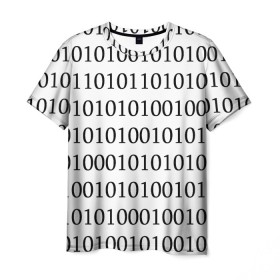Мужская футболка 3D с принтом 101 в Тюмени, 100% полиэфир | прямой крой, круглый вырез горловины, длина до линии бедер | 101 | binary code | machine language | programming | двоичный код | программирования