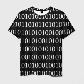 Мужская футболка 3D с принтом Black 101 в Тюмени, 100% полиэфир | прямой крой, круглый вырез горловины, длина до линии бедер | Тематика изображения на принте: 101 | binary code | black | programming | двоичный код | программировать