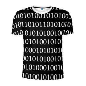 Мужская футболка 3D спортивная с принтом Black 101 в Тюмени, 100% полиэстер с улучшенными характеристиками | приталенный силуэт, круглая горловина, широкие плечи, сужается к линии бедра | 101 | binary code | black | programming | двоичный код | программировать