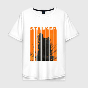 Мужская футболка хлопок Oversize с принтом STALKER 2 в Тюмени, 100% хлопок | свободный крой, круглый ворот, “спинка” длиннее передней части | game | stalker 2 | игра | метро | припять | радиация | сталкер 2 | чернобыль