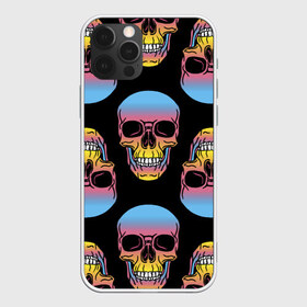 Чехол для iPhone 12 Pro Max с принтом Neon skull в Тюмени, Силикон |  | Тематика изображения на принте: color | grin | jaw | neon | skull | teeth | неон | оскал | пасть | цвет | череп