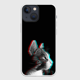 Чехол для iPhone 13 mini с принтом Glitch Cat в Тюмени,  |  | glitch | glitch cat | rgb | глитч | глич | катята | кошак | кошка | ретро кошки