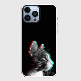 Чехол для iPhone 13 Pro Max с принтом Glitch Cat в Тюмени,  |  | Тематика изображения на принте: glitch | glitch cat | rgb | глитч | глич | катята | кошак | кошка | ретро кошки