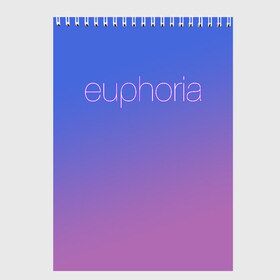 Скетчбук с принтом Euphoria в Тюмени, 100% бумага
 | 48 листов, плотность листов — 100 г/м2, плотность картонной обложки — 250 г/м2. Листы скреплены сверху удобной пружинной спиралью | Тематика изображения на принте: euphoria | hunter schafer | jules vaughn | rue bennett | zendaya | джулиус | джулс вон | зендайа | зендая | ру беннет | хантер шафер | эйфория