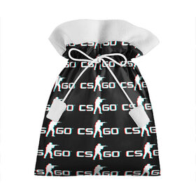 Подарочный 3D мешок с принтом CSGO GLITCH LOGO в Тюмени, 100% полиэстер | Размер: 29*39 см | 1.6 | counter strike | csgo | glitch | logo shuter | trand | контр страйк | стрелялки