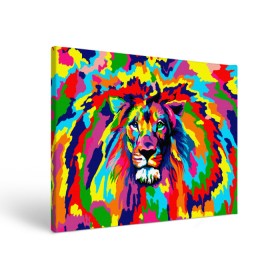 Холст прямоугольный с принтом Лев Artistic Art в Тюмени, 100% ПВХ |  | Тематика изображения на принте: king | lion | neon | африка | голова | граффити | грива | дикий | животные | зверь | зодиак | картина | король | краски | красочный | лев | львенок | львиное | львица | неон | неоновые | радуга | радужный | рисунок
