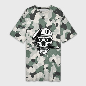 Платье-футболка 3D с принтом Военная форма в Тюмени,  |  | army | vdv | армия | вдв | воздушно десантные войска | войска | день десантника | десантник | за вдв | мвд | отечество | расгвардия | родина | фбр