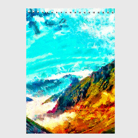 Скетчбук с принтом Японские горы в Тюмени, 100% бумага
 | 48 листов, плотность листов — 100 г/м2, плотность картонной обложки — 250 г/м2. Листы скреплены сверху удобной пружинной спиралью | art | japan | summer | азия | акварель | восток | восход | горы | деревья | искусство | картина | краски | красочный | лес | летние | лето | мазки | небесный | облака | пейзаж | природа | разноцветные | рассвет