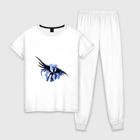 Женская пижама хлопок с принтом Nightmare Moon в Тюмени, 100% хлопок | брюки и футболка прямого кроя, без карманов, на брюках мягкая резинка на поясе и по низу штанин | злая луна | зло | луна