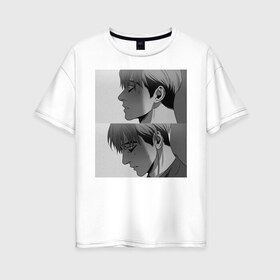 Женская футболка хлопок Oversize с принтом Oh Sangwoo в Тюмени, 100% хлопок | свободный крой, круглый ворот, спущенный рукав, длина до линии бедер
 | killing stalking | ks | manga | oh sangwoo | sangwoo | манга | манхва | о сану | сану