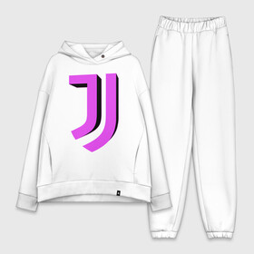 Женский костюм хлопок Oversize с принтом Juventus | 3D Logo Fuchsia (2021) в Тюмени,  |  | 0x000000123 | juve | juventus | ronaldo | юве | ювентус