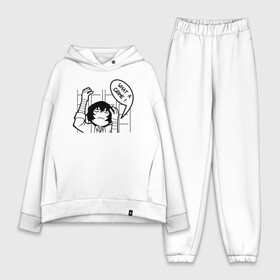 Женский костюм хлопок Oversize с принтом What A Crime Dazai Osamu в Тюмени,  |  | anime | bungo | bungou | casual | chuya | dazai | kawaii | manga | osamu | port mafia | stray dogs | акутагава | аниме | великий из бродячих псов | герои | дазай | кэжуал | манга | мафия | накахара | осаму | парни | проза бродячих псов | рюносу