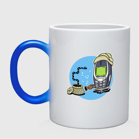 Кружка хамелеон с принтом Nokia 3310 в Тюмени, керамика | меняет цвет при нагревании, емкость 330 мл | pixel | retro | snake | звонилка | змейка | кирпич | кнопочник | мобила | мобилка | нокия | нокла | ностальгия | пиксель | ретро | сотик | старый | телефон