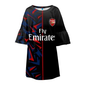 Детское платье 3D с принтом ARSENAL UNIFORM 2020 в Тюмени, 100% полиэстер | прямой силуэт, чуть расширенный к низу. Круглая горловина, на рукавах — воланы | Тематика изображения на принте: arsenal | arsenal uniform | aubameyang | champions league | england | fc | football club | sport | англия | арсенал | лига чемпионов | лондон | обамеянг | премьер лига | спортивные | униформа | фирменые цвета | фк | футбольный клуб