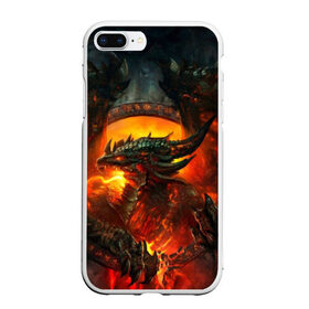 Чехол для iPhone 7Plus/8 Plus матовый с принтом Огненный Дракон в Тюмени, Силикон | Область печати: задняя сторона чехла, без боковых панелей | Тематика изображения на принте: drag | dragon | арт | динамическое | динозавр | дракон | красивое | фантастика